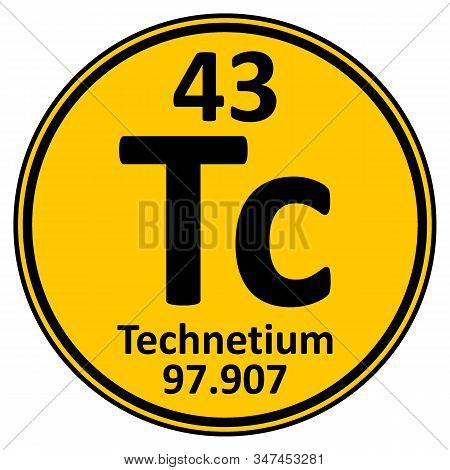 Periodic Table Element Technetium Icon On White Background. Vector Illustration.