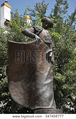 Seville, Spain - July 12, 2011:the Sculpture Of The Bullfighter On The Alameda De Hercules In Sevill