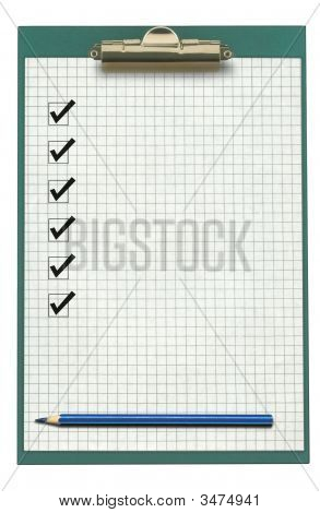 Udklipsholder med checkliste og blyant