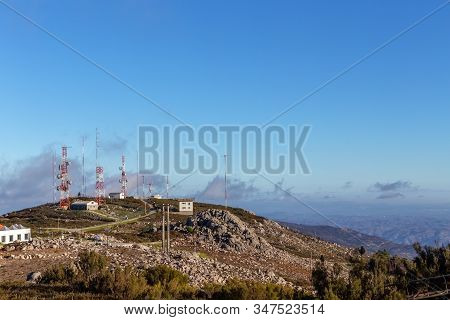 Tower Broadcasts A Television And An Internet Signal On Mount Foia. Portugal Algarve