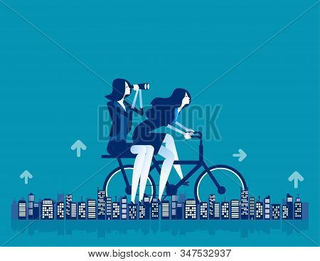 Office People Riding Bicycle Healthy Lifestyle. Concept Business Vector Illustration, City Building,