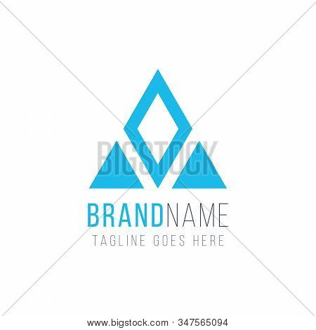 Geometrical Triangle And Rhombus Or Arrow In Three Parts Logo Design. Technology Business Identity C