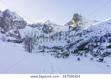 Dolina Zeleneho Plesa In Winter. Tatra Mountains. Slovakia.