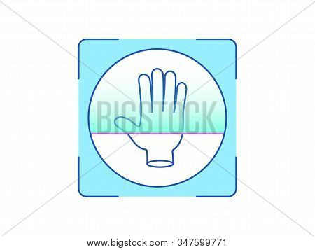 Palm Print Recognition, Icon. Biometric Scanning System For Human Palm, Interface Of Person Identifi