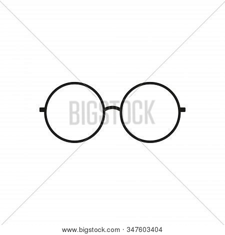 Vector Illstration Of Rund Glasses On White Background. Isolated.
