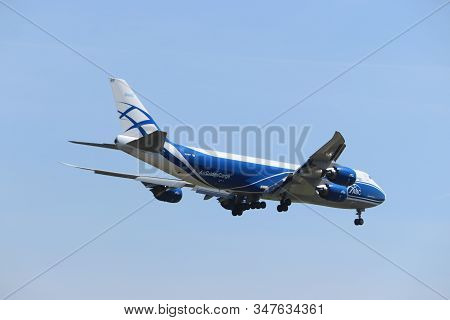 Amsterdam, The Netherlands - June, 1st 2019: Vp-bbp Airbridgecargo Boeing 747 Final Approaching To P