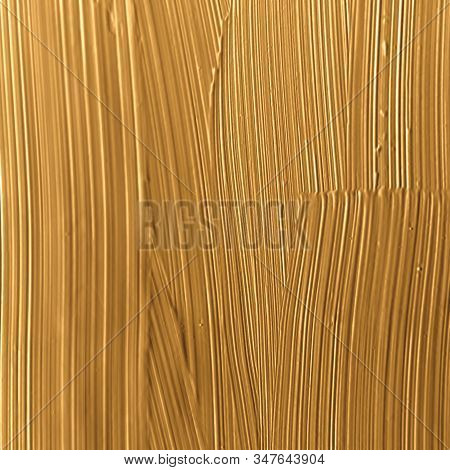 Cosmetics Abstract Texture Background, Golden Acrylic Paint Brush Stroke, Textured Cream Product As