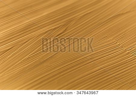 Cosmetics Abstract Texture Background, Golden Acrylic Paint Brush Stroke, Textured Cream Product As