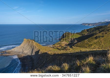 The Hidden Corner Called Sakoneta On The Coast Of Deba. Basque Country