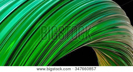 Colorful Glossy Futuristic Modern Abstract Architectural Screw Pattern Metal Strucuture 3d Render Il