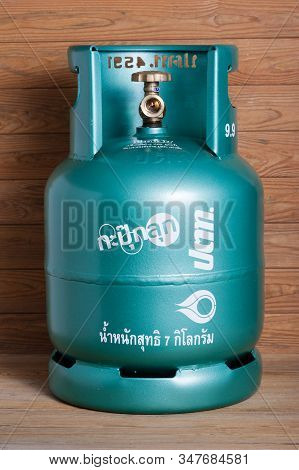 Bangkok, Thailand - January 11, 2017: The 7 Kgs. Of Lpg Cylinder From Ptt. Ptt Is A Thai State-owned