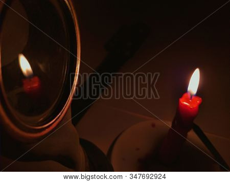 Mask Lob Knife Candle Fire White Equipment