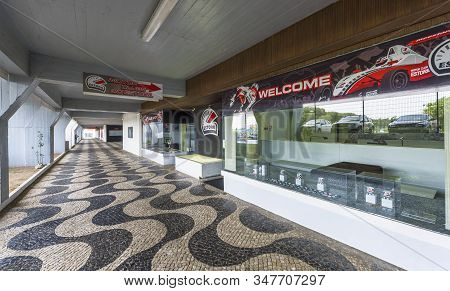 Alcabideche, Portugal - April 2018: View At Circuito Estoril - Famous Formula 1 Stadium