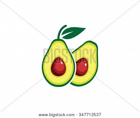 Avocado Illustration Vector Icon Logo Design Template