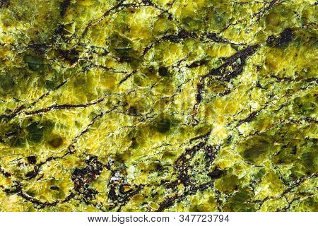 Background From Polished Natural Serpentinite (lizardite) Rock Close Up