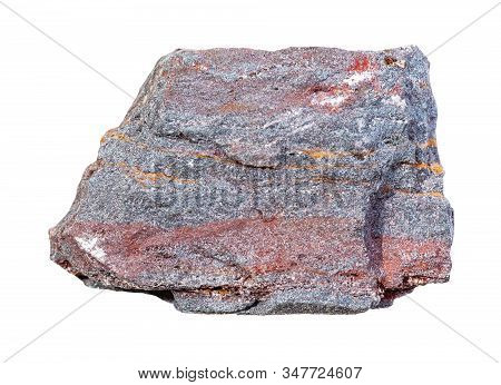 Closeup Of Sample Of Natural Mineral From Geological Collection - Unpolished Jaspillite Rock Isolate