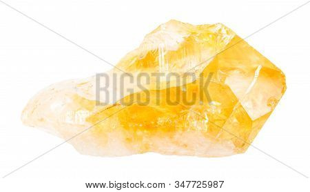 Closeup Of Sample Of Natural Mineral From Geological Collection - Unpolished Citrine (yellow Quartz)