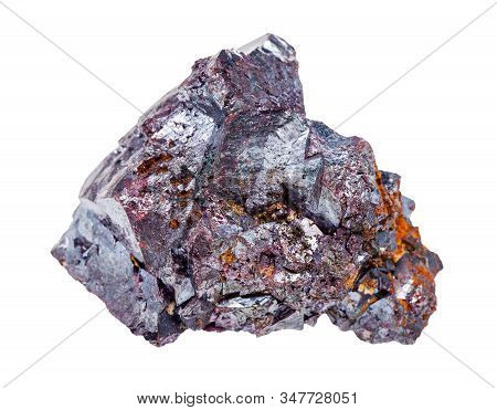 Closeup Of Sample Of Natural Mineral From Geological Collection - Crystalline Cuprite Rock Isolated 