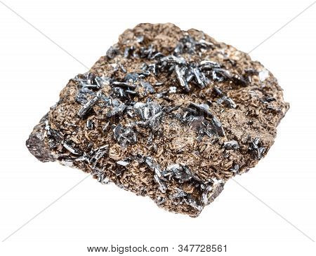 Closeup Of Sample Of Natural Mineral From Geological Collection - Raw Magnetite (lodestone) Crystals