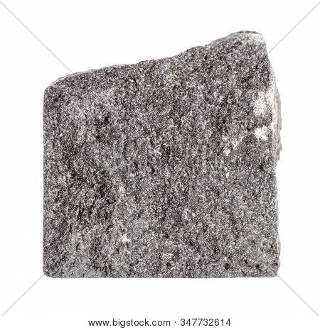 Closeup Of Sample Of Natural Mineral From Geological Collection - Piece Of Raw Gabbro Rock Isolated 