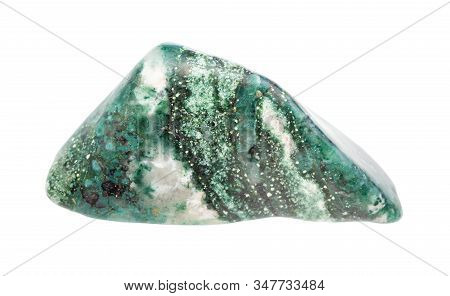 Closeup Of Sample Of Natural Mineral From Geological Collection - Polished Chlorite Gemstone Isolate