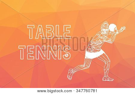Table Tennis Player Triangle Polygonal Low Poly Vector Illustration