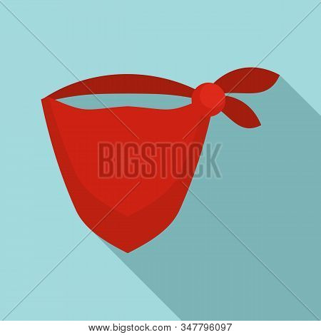Cowboy Bandana Icon. Flat Illustration Of Cowboy Bandana Vector Icon For Web Design