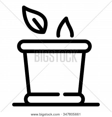 Pot Of Herbs Icon. Outline Pot Of Herbs Vector Icon For Web Design Isolated On White Background