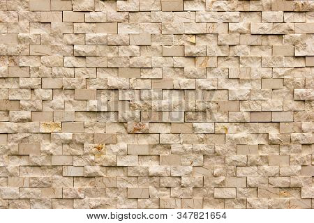 Rectangular Marble Tiles In Beige Color. Beige Marble Wall Texture Wallpaper Background