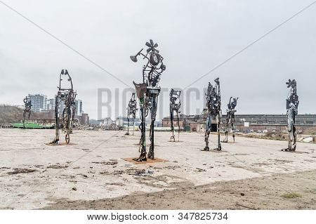 Gdansk, Poland - January 27, 2020: Rozbitkowie I Pakerzy Sculptures Made By Polish Sculptor Czaslaw 