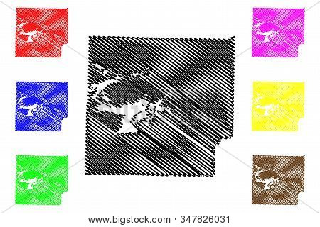 Cleburne County, Arkansas (u.s. County, United States Of America,usa, U.s., Us) Map Vector Illustrat