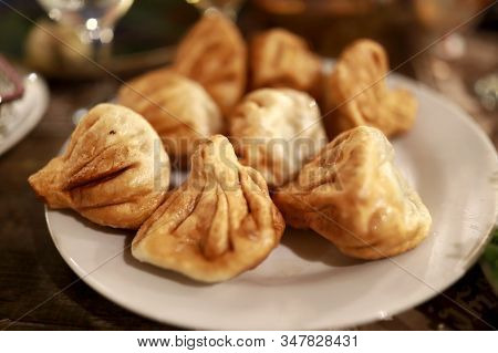 Roasted Khinkali On Plate