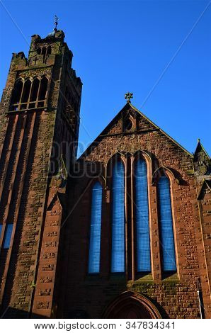 An External View Of A Church Building In The West Lothian Town Of Bathgate In Scotland.
