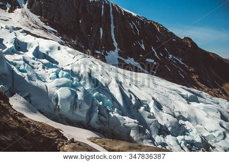 Beautiful Scenery On The Mountains And The Glacier Svartisen Landscape In Norway Scandinavian Nature