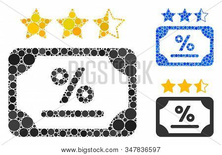Bond Rating Mosaic Of Filled Circles In Variable Sizes And Color Tinges, Based On Bond Rating Icon. 