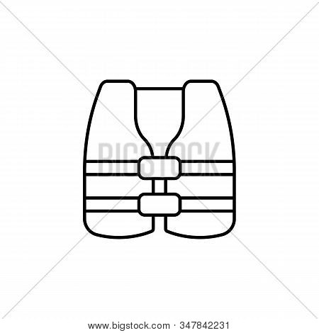 Jacket, Vest, Life Jacket, Life, Security Line Icon On White Background