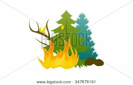Forest Fire Natural Disaster Concept Vector Illustration