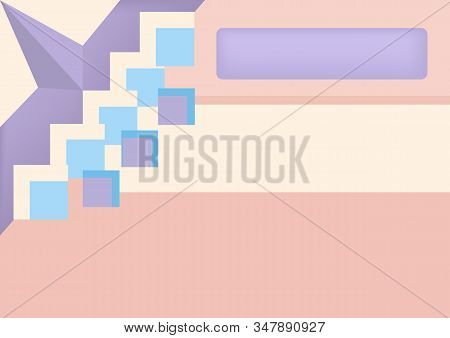 The Pink Background With Triangles And Squares