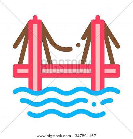Sea Bridge Icon Vector. Outline Sea Bridge Sign. Isolated Contour Symbol Illustration