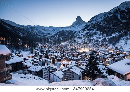 amazing view of Matterhorn peak from Zermatt