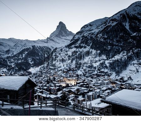 amazing view of Matterhorn peak from Zermatt