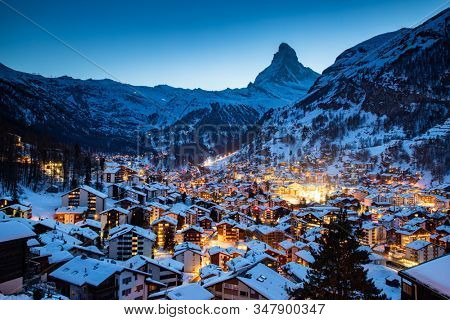 amazing view of Matterhorn peak from Zermatt
