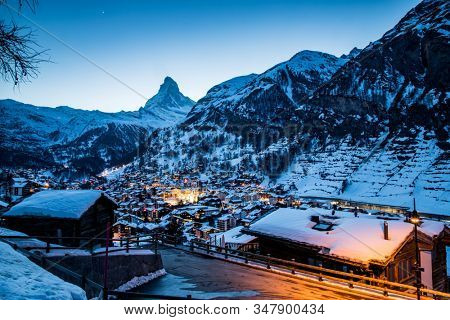 amazing view of Matterhorn peak from Zermatt