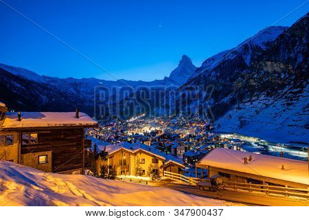 amazing view of Matterhorn peak from Zermatt