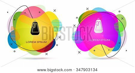 Color Plastic Bottle For Liquid Laundry Detergent, Bleach, Dishwashing Liquid Icon Isolated On White