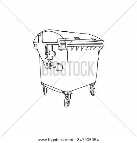 Garbage Container Plastic, Vector Illustration. Environmental Problems And Waste Management. Garbage