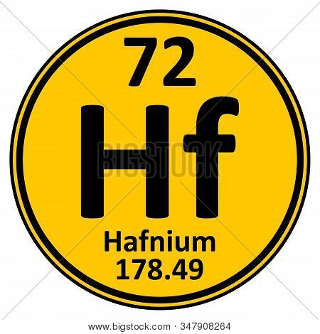 Periodic Table Element Hafnium Icon On White Background. Vector Illustration.