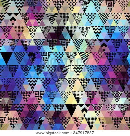 Seamless Vector Pattern Background Of A Triangles.