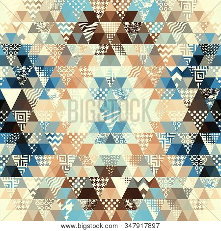 Seamless Vector Pattern Background Of A Triangles.