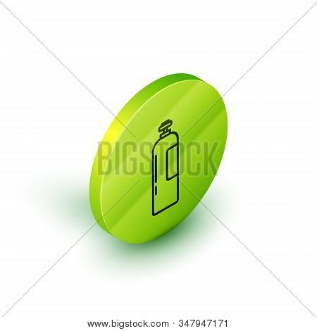 Isometric Line Industrial Gas Cylinder Tank For All Inert And Mixed Inert Gases Icon Isolated On Whi
